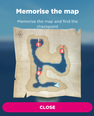 Sea Hero Quest map with numbered checkpoints